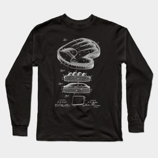 Baseball Catcher's Glove Vintage Funny Novelty Patent Drawing Long Sleeve T-Shirt